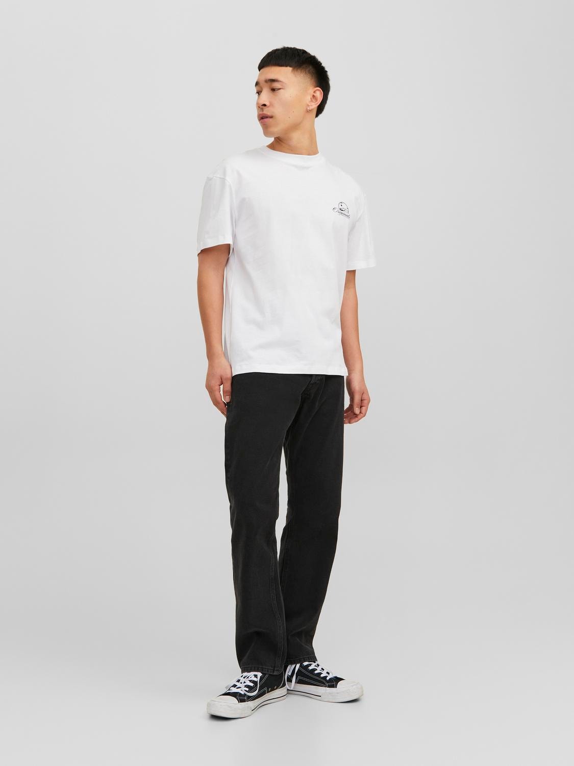 Jack & Jones Trykk O-hals T-skjorte -Bright White - 12243578