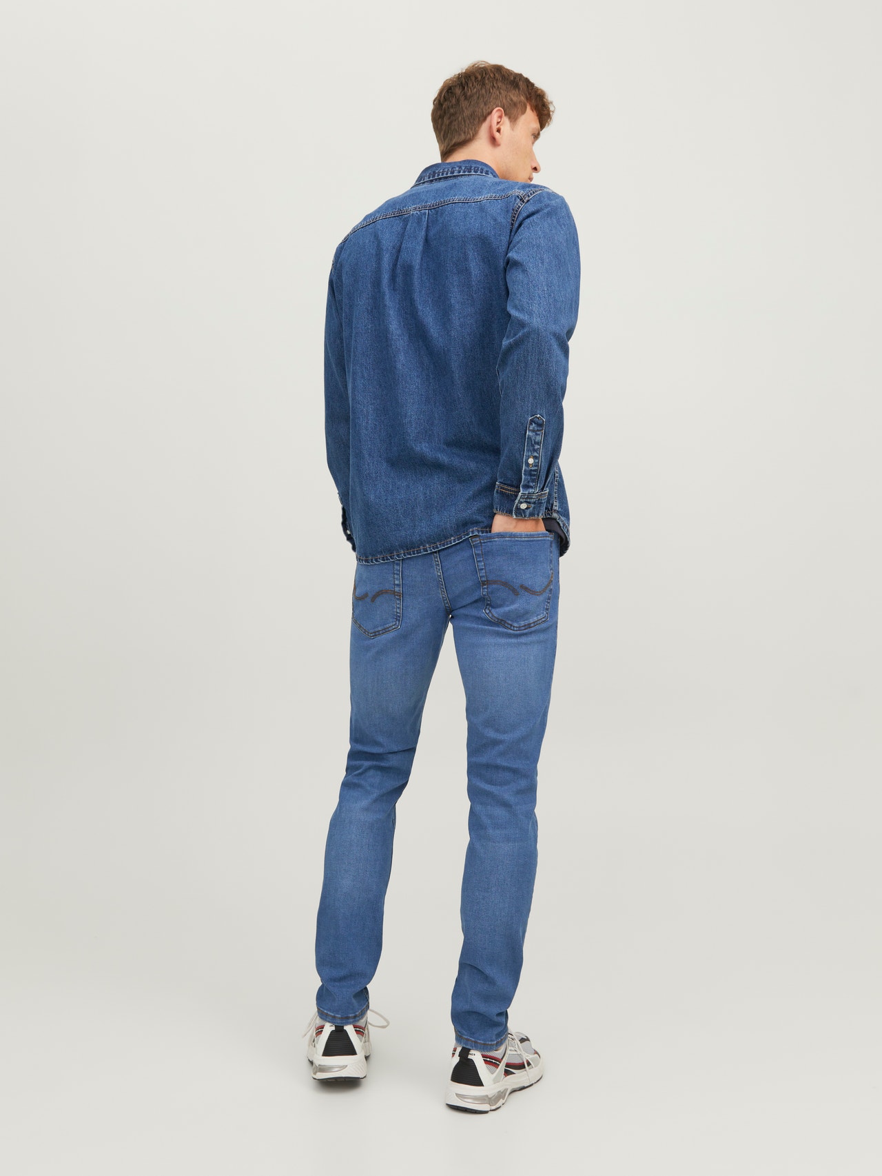 Jack & Jones JJIGLENN JJORIGINAL SQ 223 Slim fit Teksad -Blue Denim - 12243592