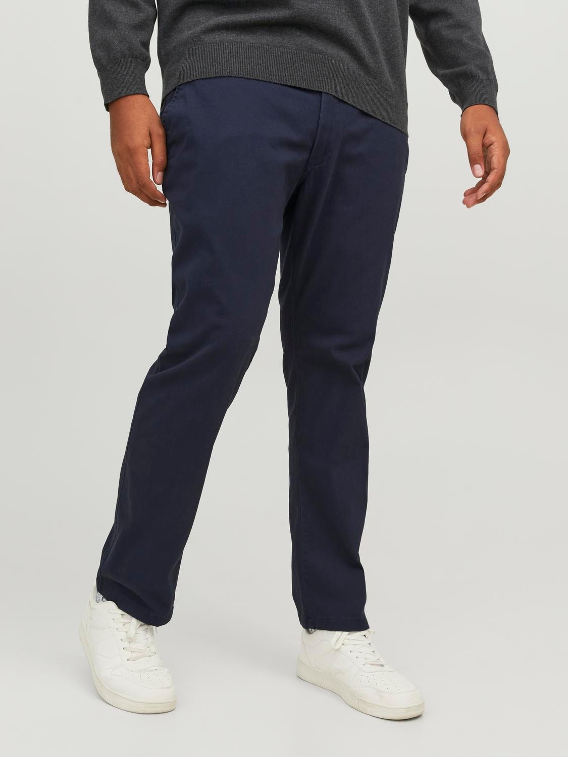 Jack & Jones Plus Slim Fit Puuvillased püksid -Navy Blazer - 12243603