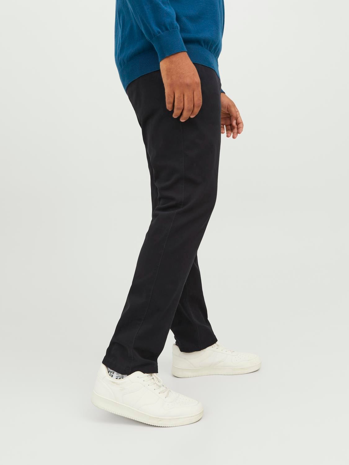 Plus size black chino hot sale pants