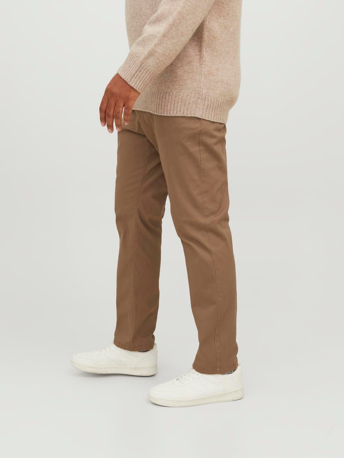 Buy FUBAR Men Beige Solid Cotton Blend Slim Fit Chinos Trousers (size 36)  Online at Best Prices in India - JioMart.