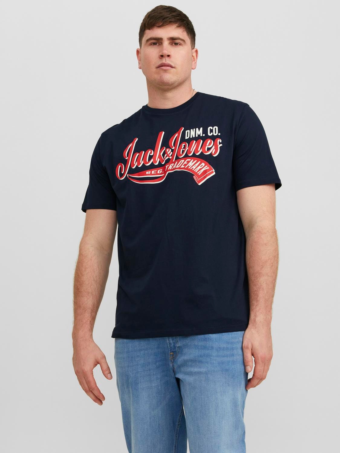 Jack & Jones Plus Size Logotipas Marškinėliai -Navy Blazer - 12243611