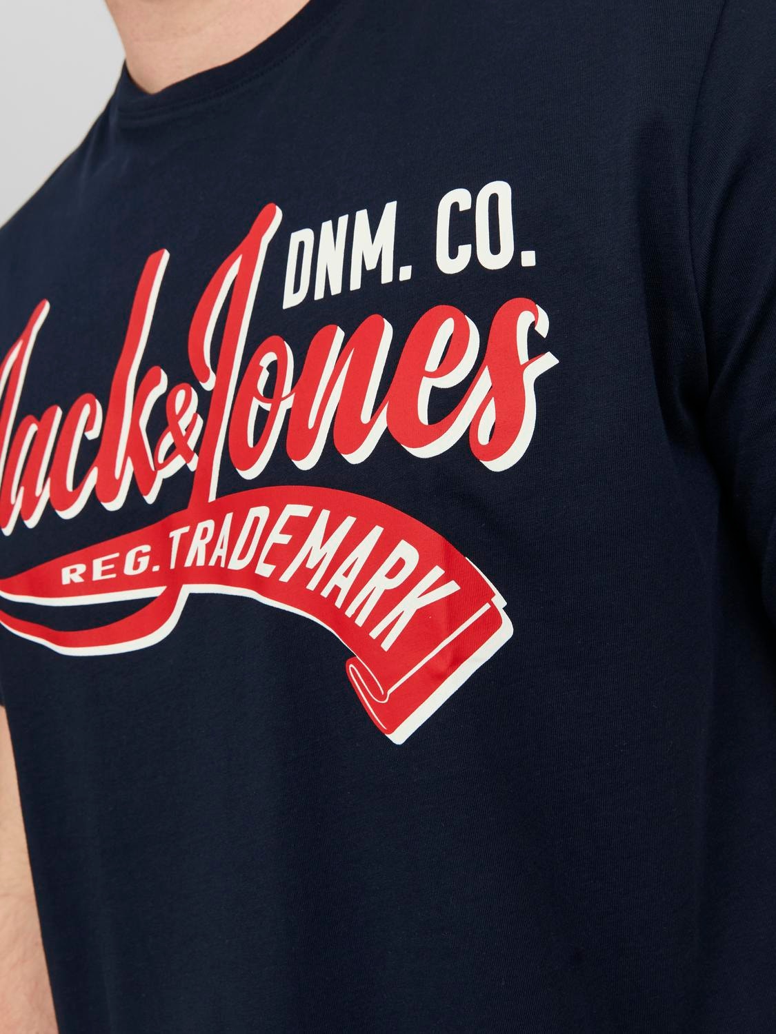 Jack & Jones Plus Size Logotipas Marškinėliai -Navy Blazer - 12243611