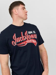 Jack & Jones Plus Size Logo T-paita -Navy Blazer - 12243611