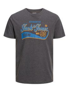 Jack & Jones Plus Size Logo T-shirt -Dark Grey Melange - 12243611