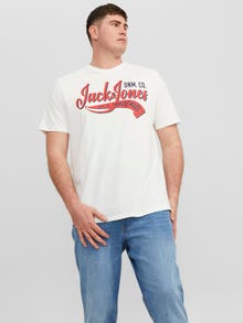 Jack & Jones Plus Size Logo T-shirt -Cloud Dancer - 12243611