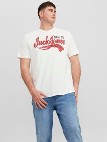Jack & Jones Plus Size Logotyp T-shirt -Cloud Dancer - 12243611