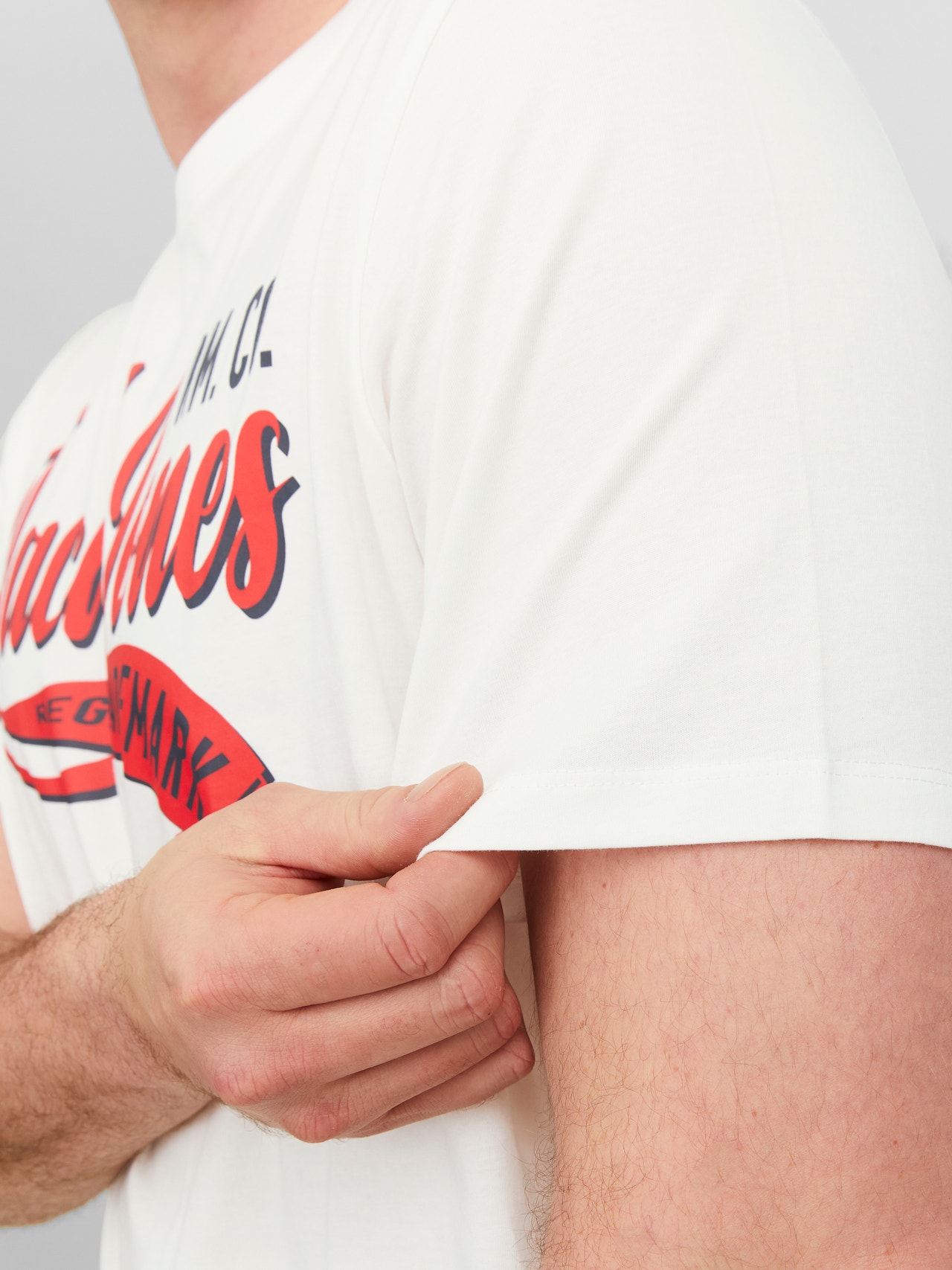 Jack & Jones Plus Size Logo T-shirt -Cloud Dancer - 12243611