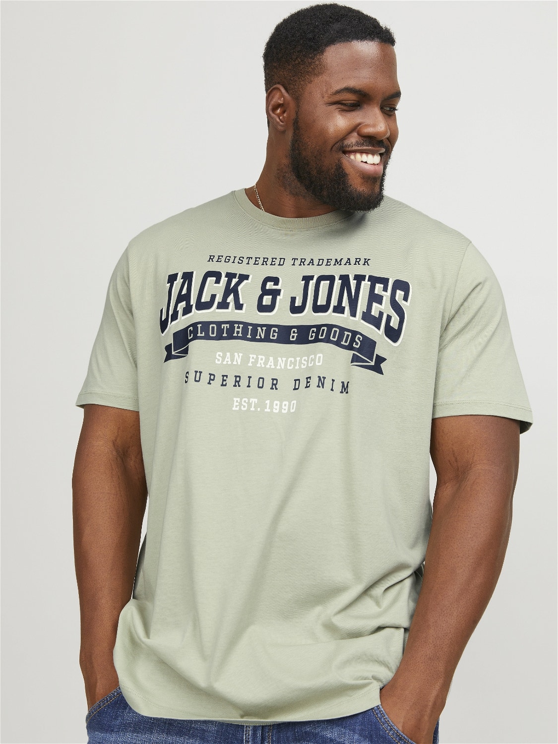 Jack & Jones Plus Logo T-särk -Desert Sage - 12243611