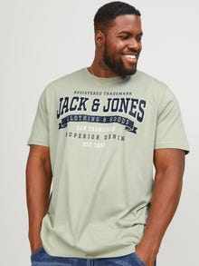 Jack & Jones Plus Size Logo T-paita -Desert Sage - 12243611