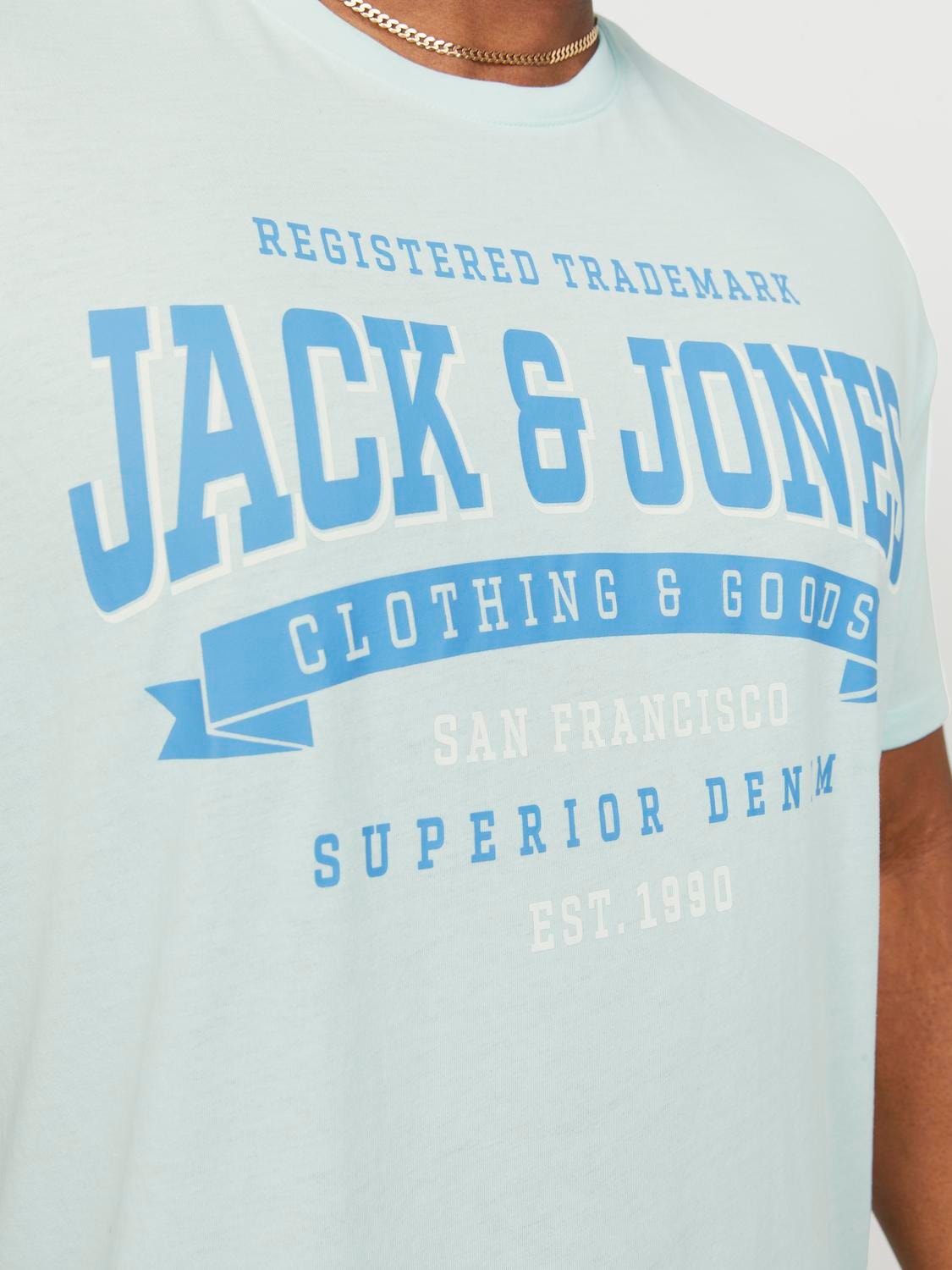 Jack & Jones Plus Size Logotyp T-shirt -Soothing Sea - 12243611