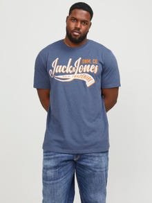 Jack & Jones Plus Size Logotipas Marškinėliai -Ensign Blue - 12243611