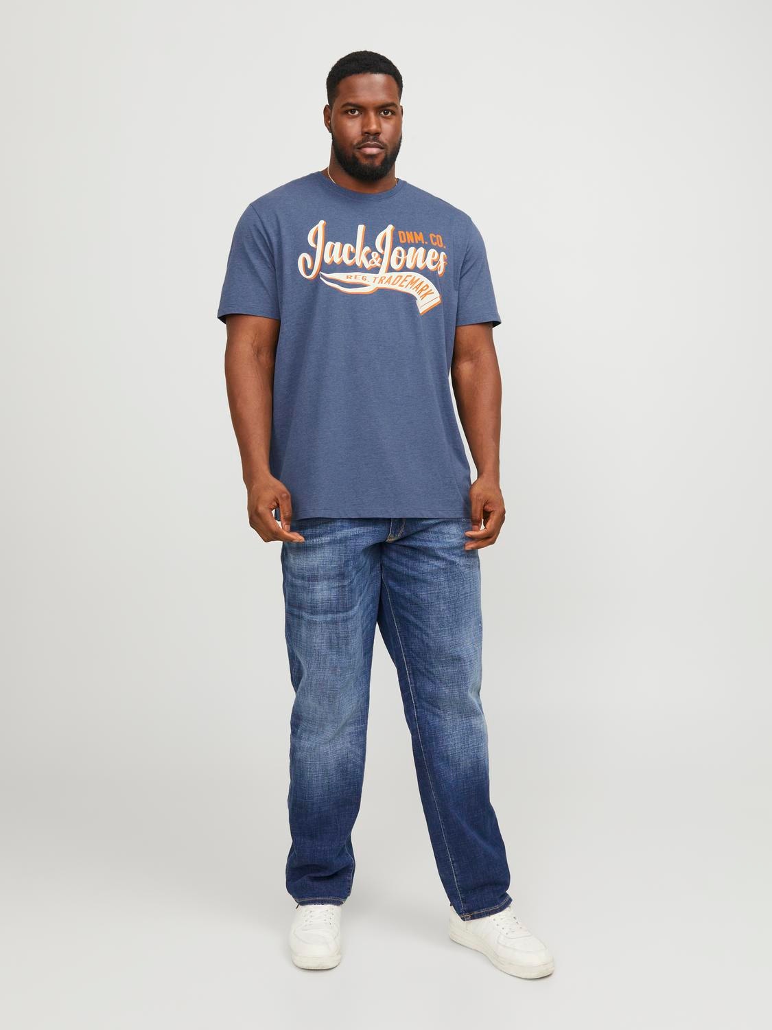 Jack & Jones Plus Size Logo T-skjorte -Ensign Blue - 12243611