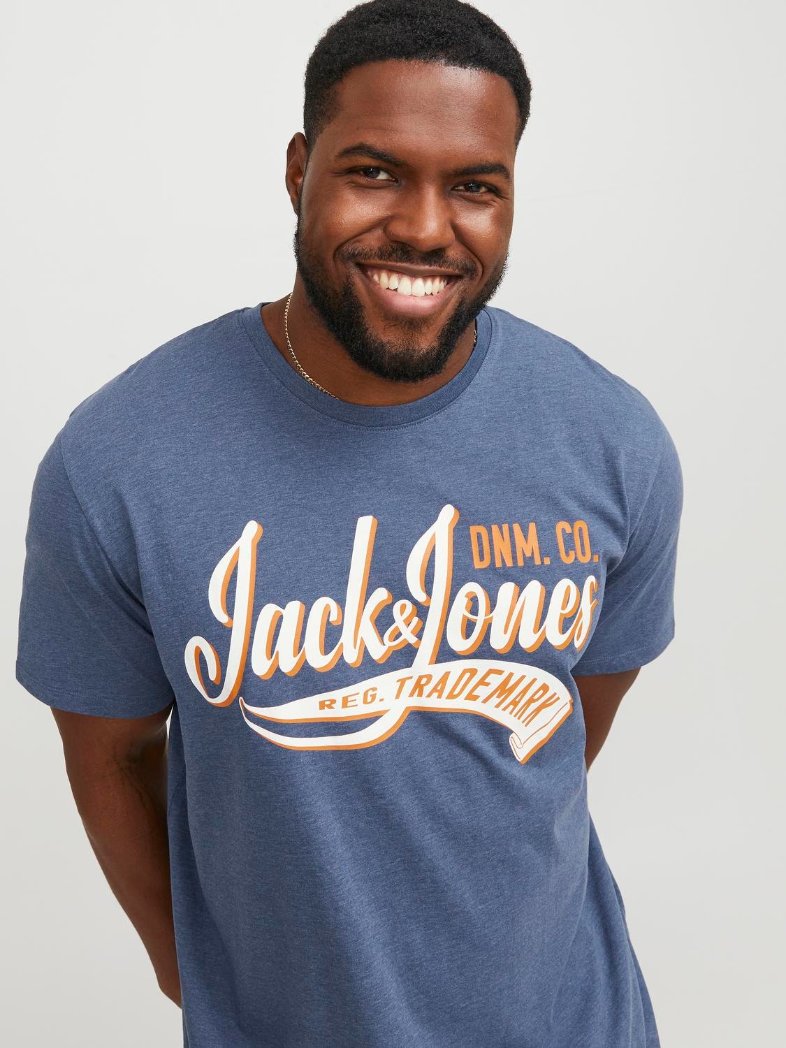 Jack & Jones Plus Size Logo T-shirt -Ensign Blue - 12243611