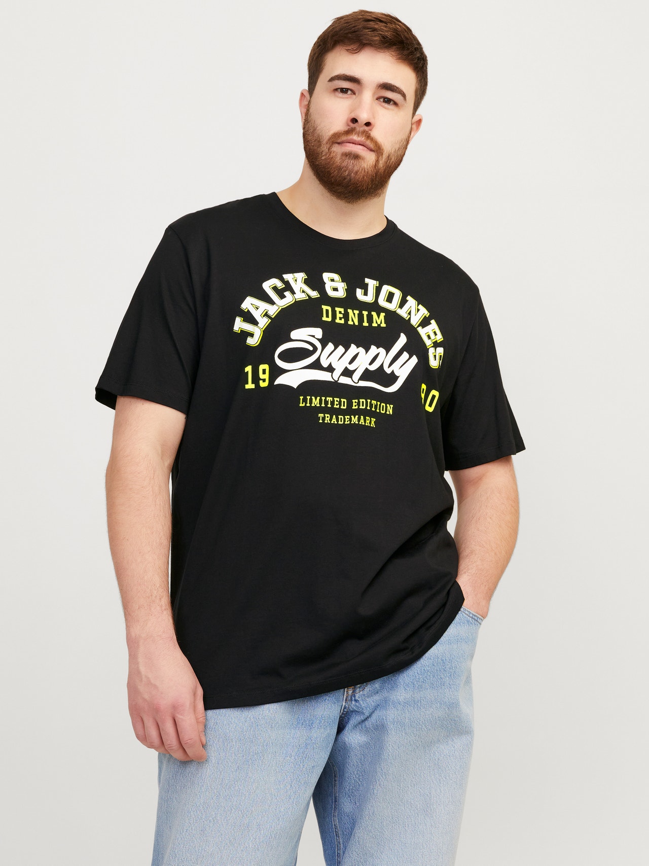 Jack & Jones Plus Size Z logo T-shirt -Black - 12243611