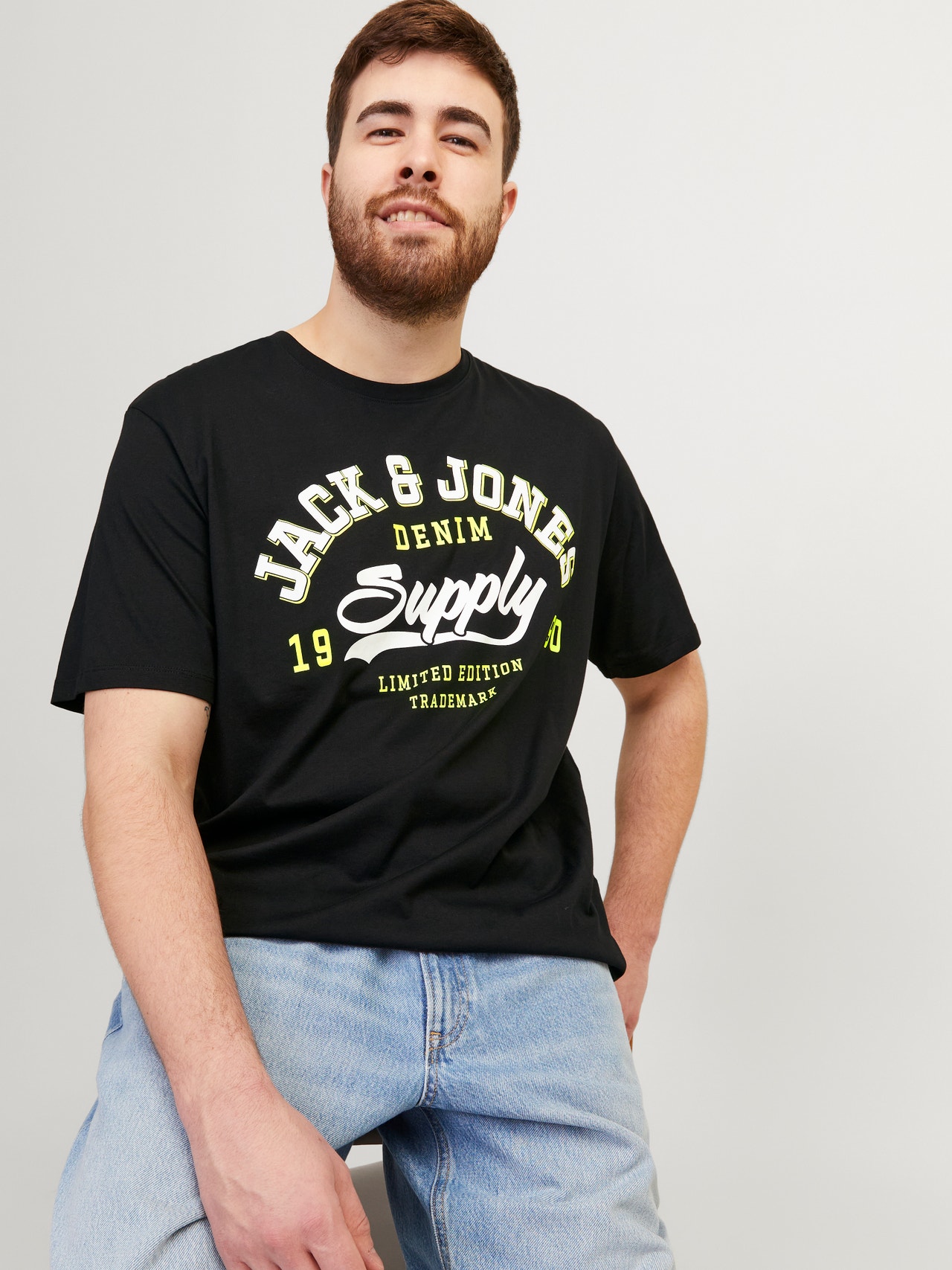 Jack & Jones Plus Logo T-särk -Black - 12243611