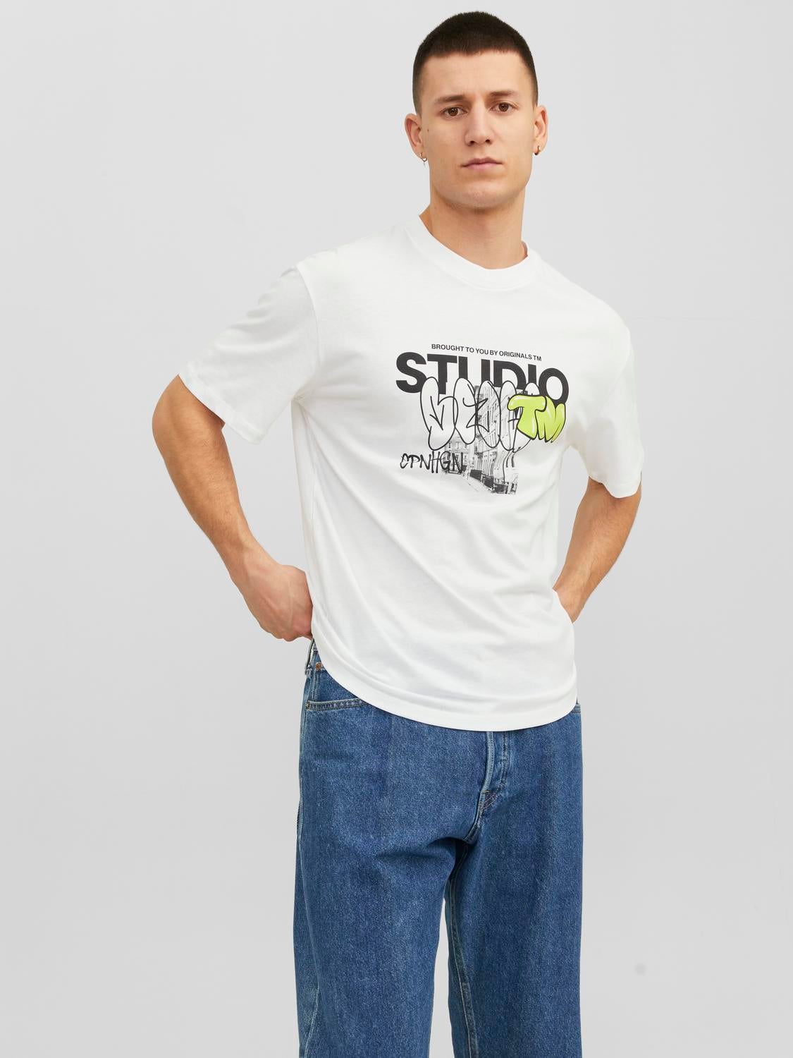 T-shirt Imprimé Col Rond - Jack & Jones - Modalova