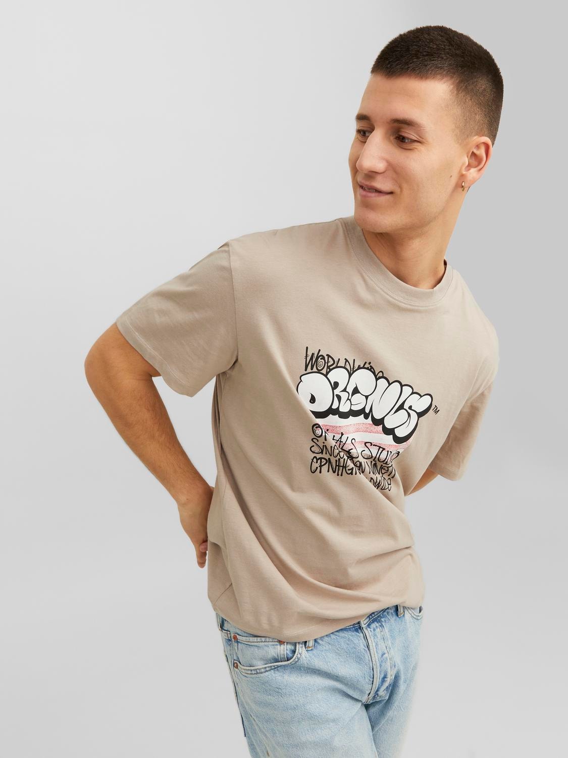Jack & Jones Gedruckt Rundhals T-shirt -Atmosphere - 12243613