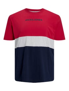 Jack & Jones Plus Size Kleurblokken T-shirt -Tango Red - 12243653
