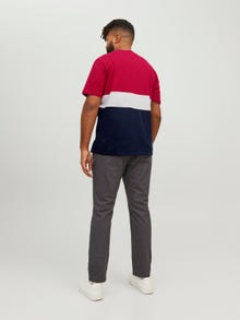 Jack & Jones Plus Size Kleurblokken T-shirt -Tango Red - 12243653