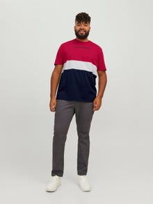 Jack & Jones Plus Size T-shirt Con color block -Tango Red - 12243653