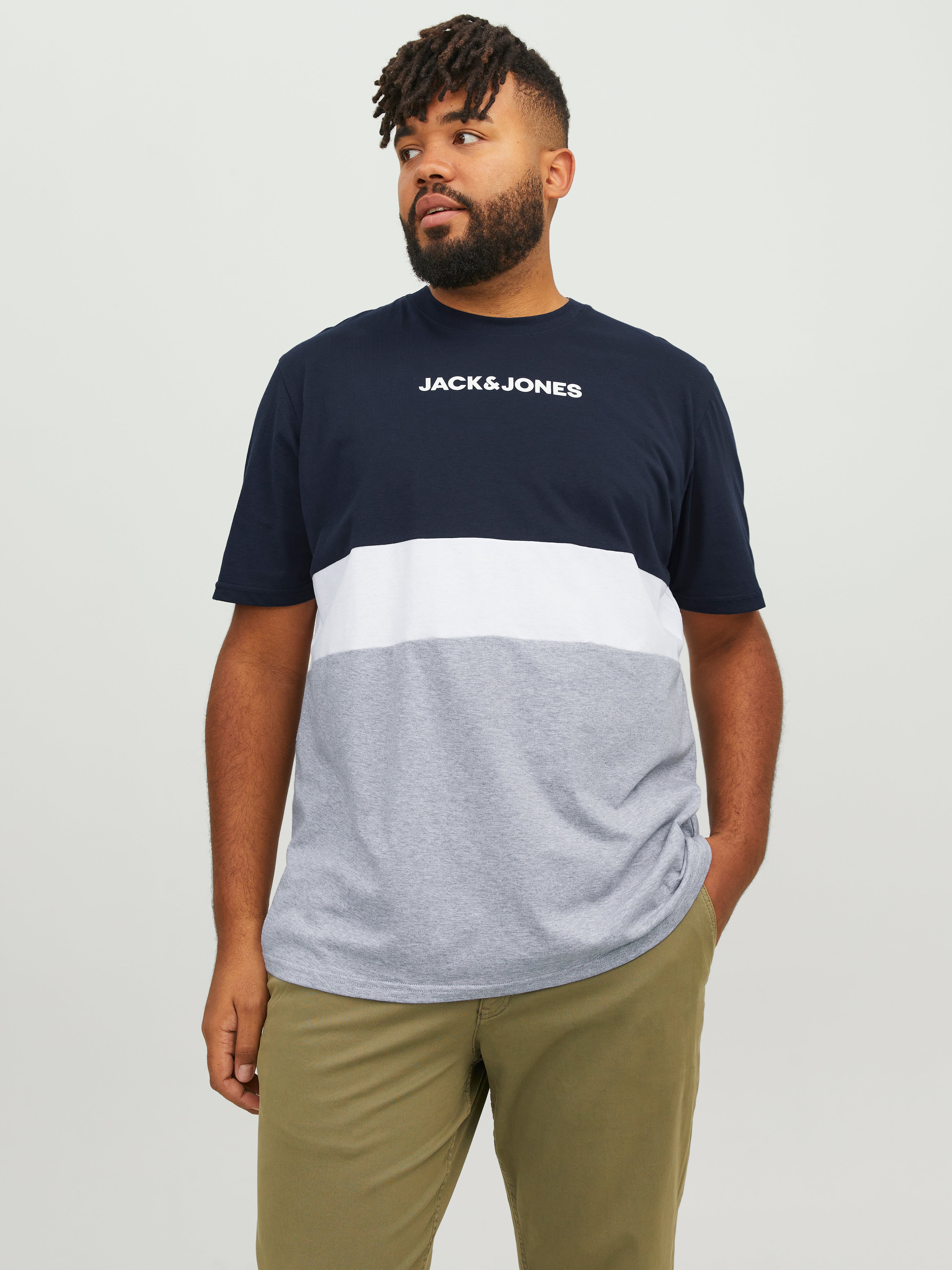 Jack & Jones Plus Size Camiseta Bloques de color - 12243653