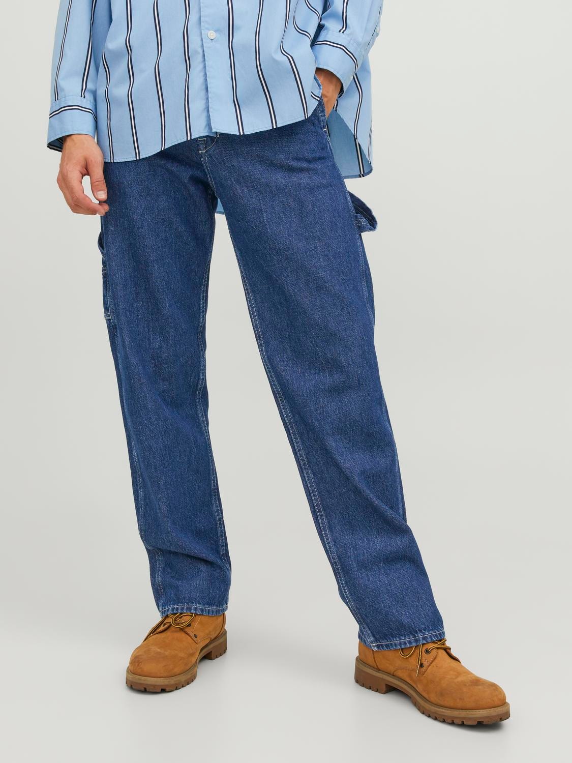Jack & Jones JJIEDDIE JJUTILITY SBD 303 Loose fit  jeans -Blue Denim - 12243774
