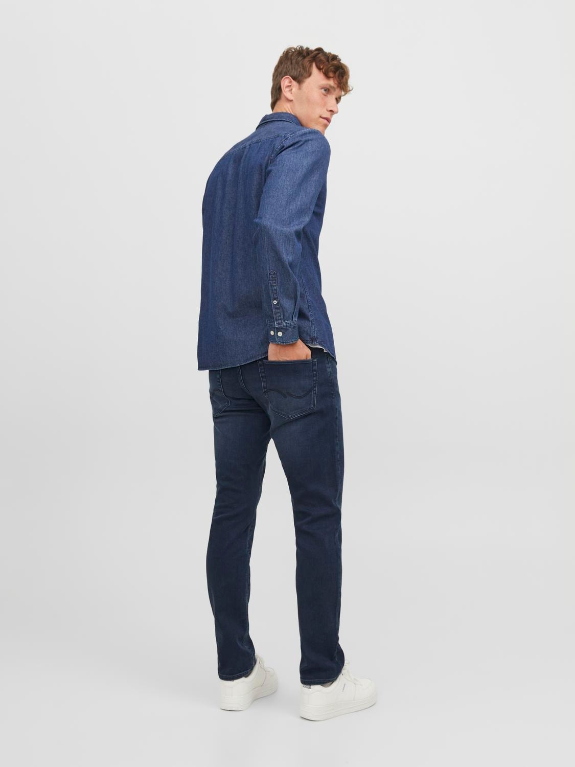 Jack & Jones JJIGLENN JJICON SQ 139 Slim fit Džíny -Blue Denim - 12243819