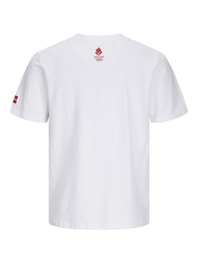 Jack & Jones OL 2024 Printed Crew neck T-shirt -White - 12243825