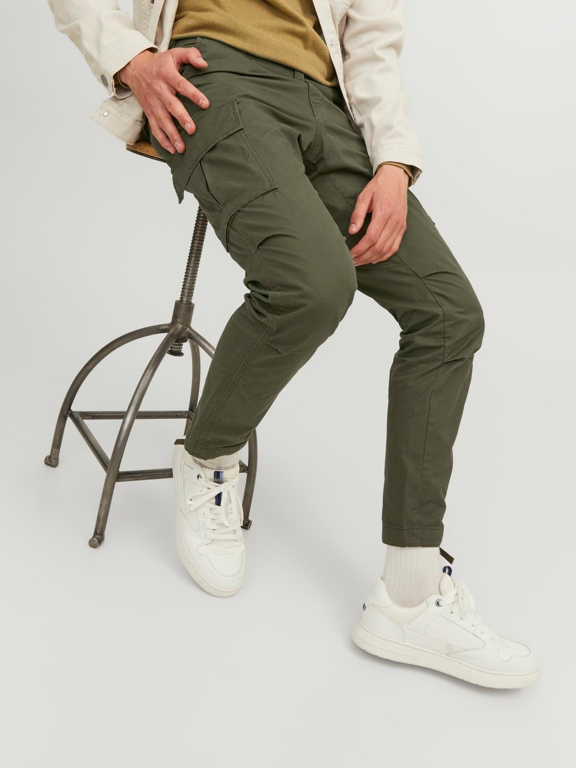 Jack & Jones Carrot fit Cargobukse -Olive Night - 12243917