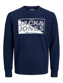 Jack & Jones Logotyp Crewneck tröja -Navy Blazer - 12243922