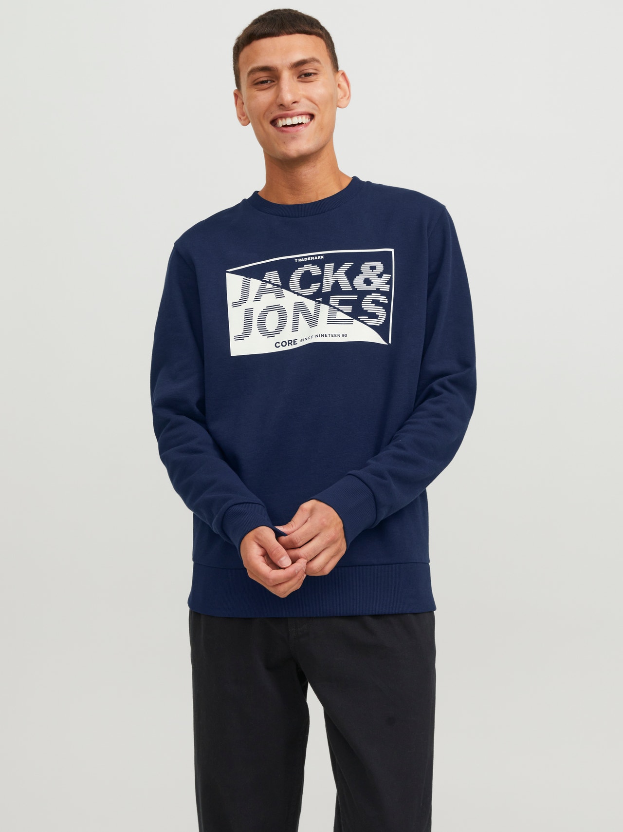 Jack & Jones Logó Személyzeti nyakú pulóver -Navy Blazer - 12243922