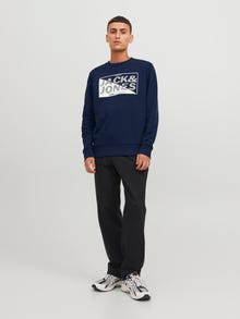 Jack & Jones Logotyp Crewneck tröja -Navy Blazer - 12243922