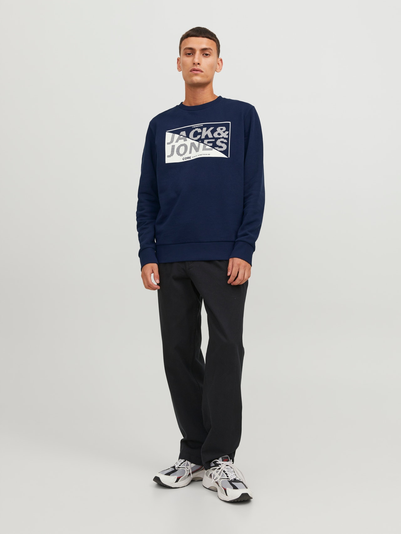 Jack & Jones Logotyp Crewneck tröja -Navy Blazer - 12243922