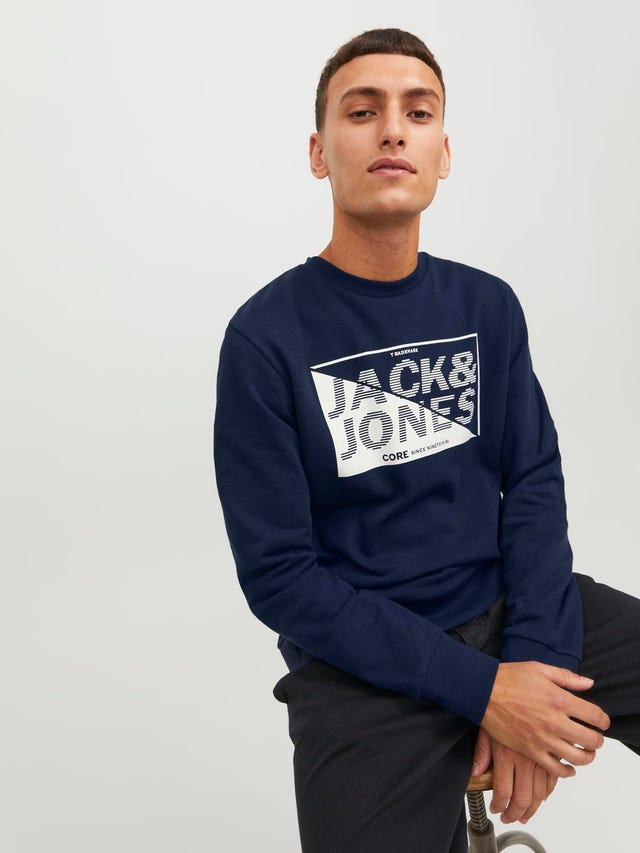 Jack & Jones Logo Crew neck Sweatshirt - 12243922