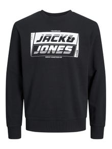 Jack & Jones Logo Mikina s kulatým výstřihem -Black - 12243922