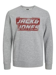 Jack & Jones Logo Crewn Neck Sweatshirt -Light Grey Melange - 12243922