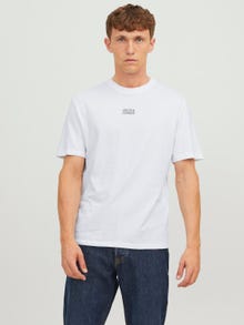 Jack & Jones Logo Crew neck T-shirt -White - 12244027