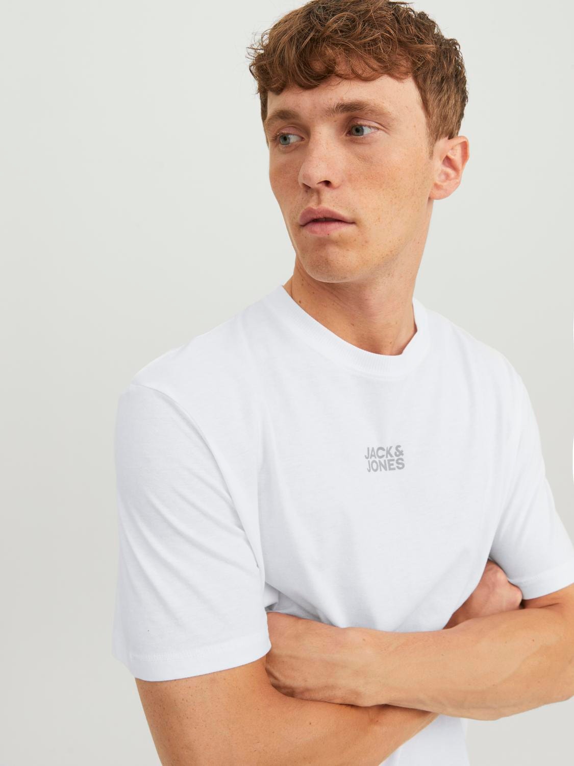 Jack & Jones Logo Rundhals T-shirt -White - 12244027