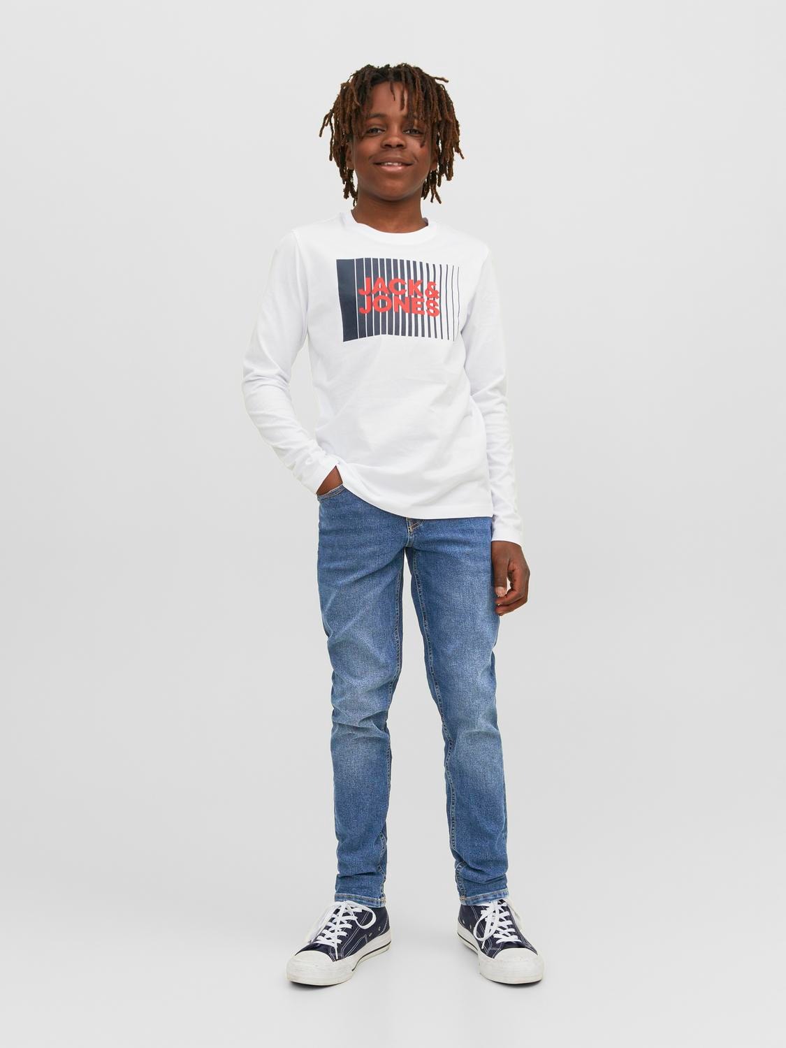 Jack & Jones JJIGLENN JJORIGINAL MF 071 Slim fit Džinsai For boys -Blue Denim - 12244073