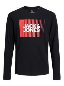Jack & Jones Logo T-shirt For boys -Black - 12244209