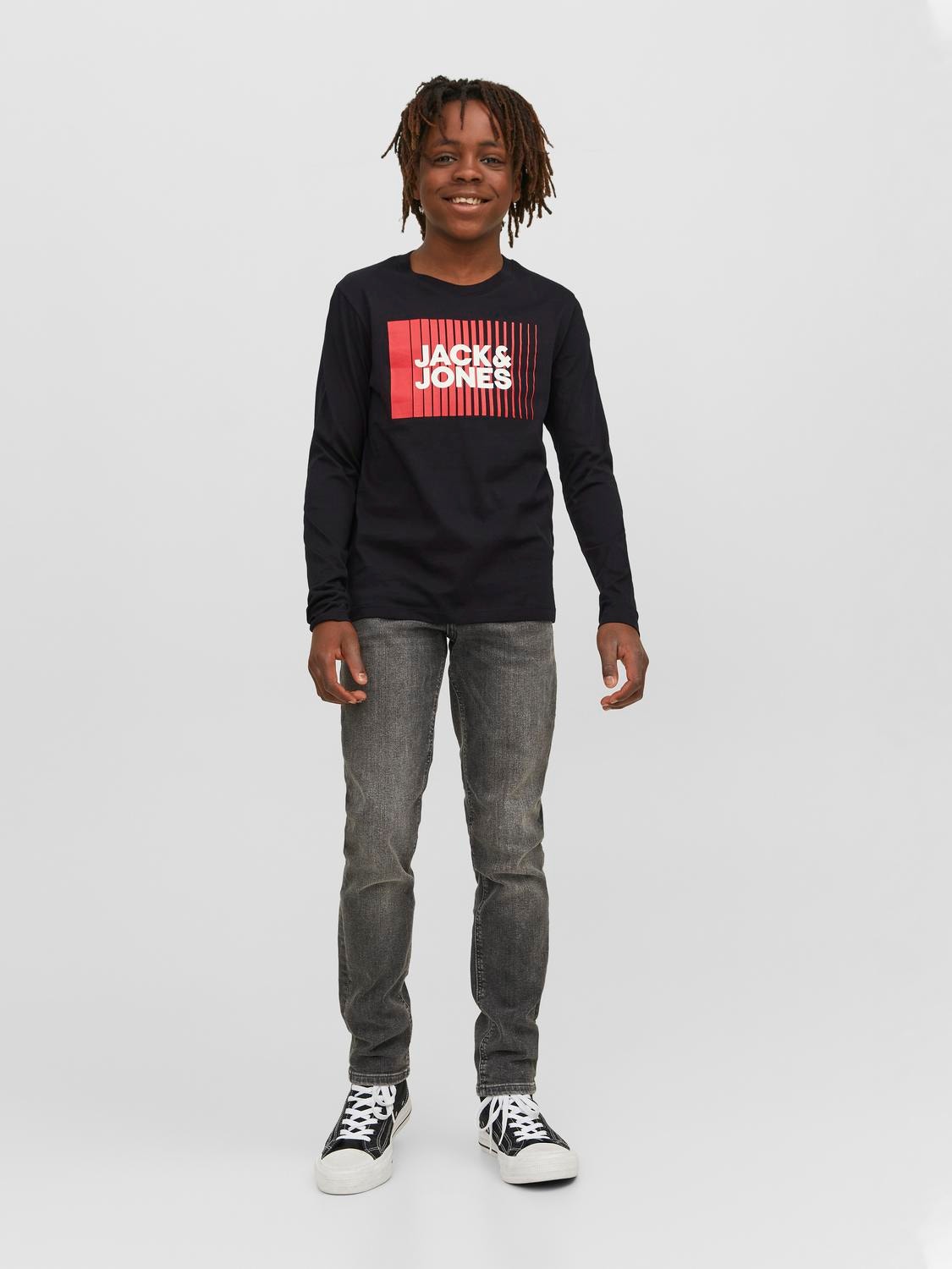 Jack & Jones T-shirt Logo Para meninos -Black - 12244209