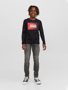 Jack & Jones Z logo T-shirt Dla chłopców -Black - 12244209