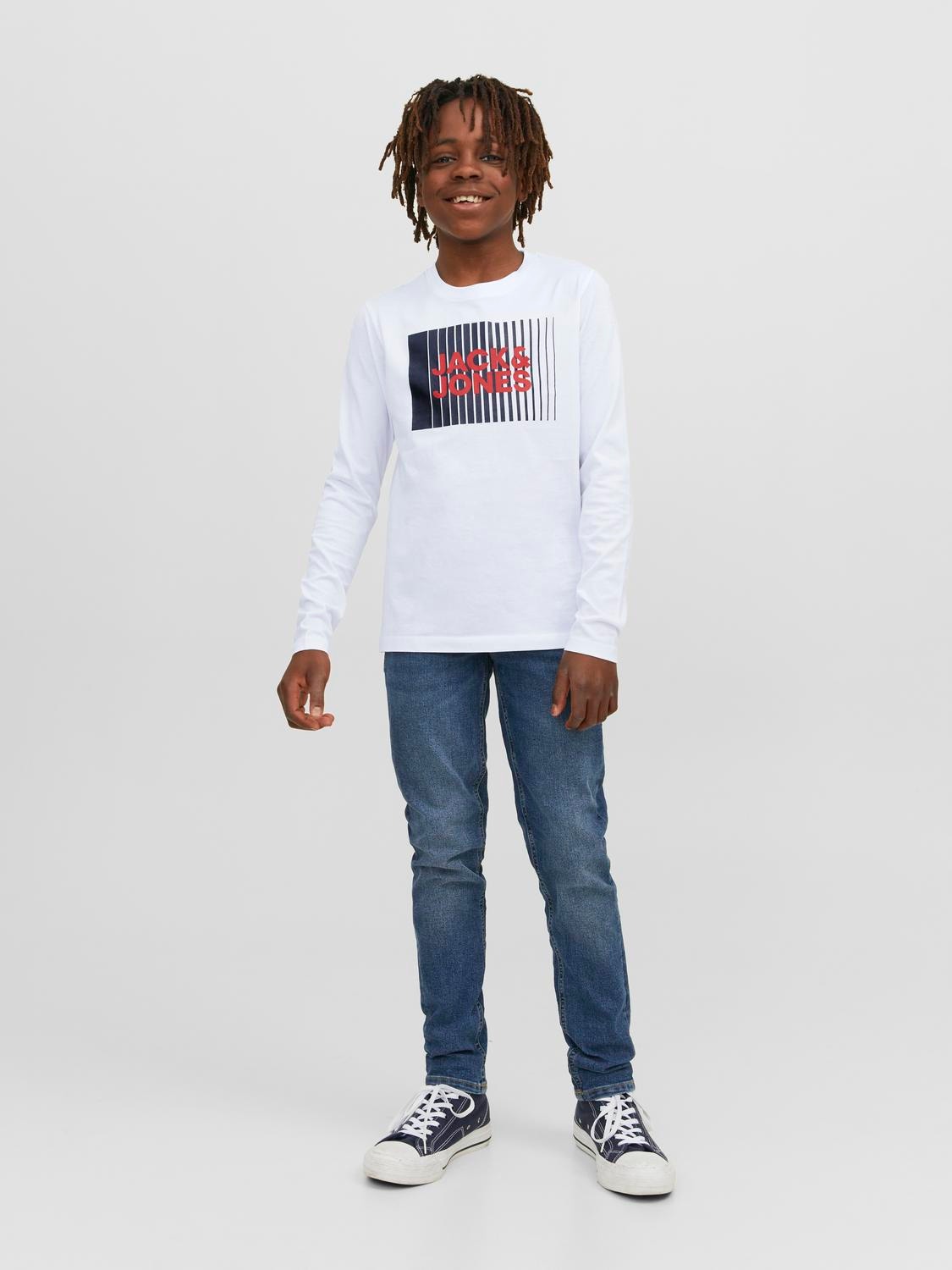 Jack & Jones Logotipas Marškinėliai For boys -White - 12244209