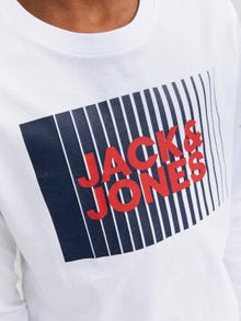 Jack & Jones Logo T-shirt Voor jongens -White - 12244209