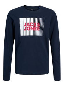 Jack & Jones Logo T-shirt Til drenge -Navy Blazer - 12244209