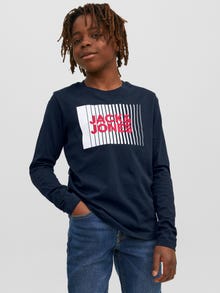 Jack & Jones t-shirt à manches longues Logo Junior -Navy Blazer - 12244209