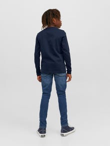 Jack & Jones t-shirt à manches longues Logo Junior -Navy Blazer - 12244209