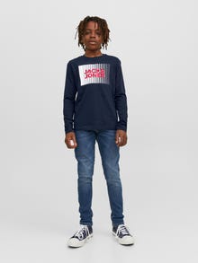 Jack & Jones t-shirt à manches longues Logo Junior -Navy Blazer - 12244209