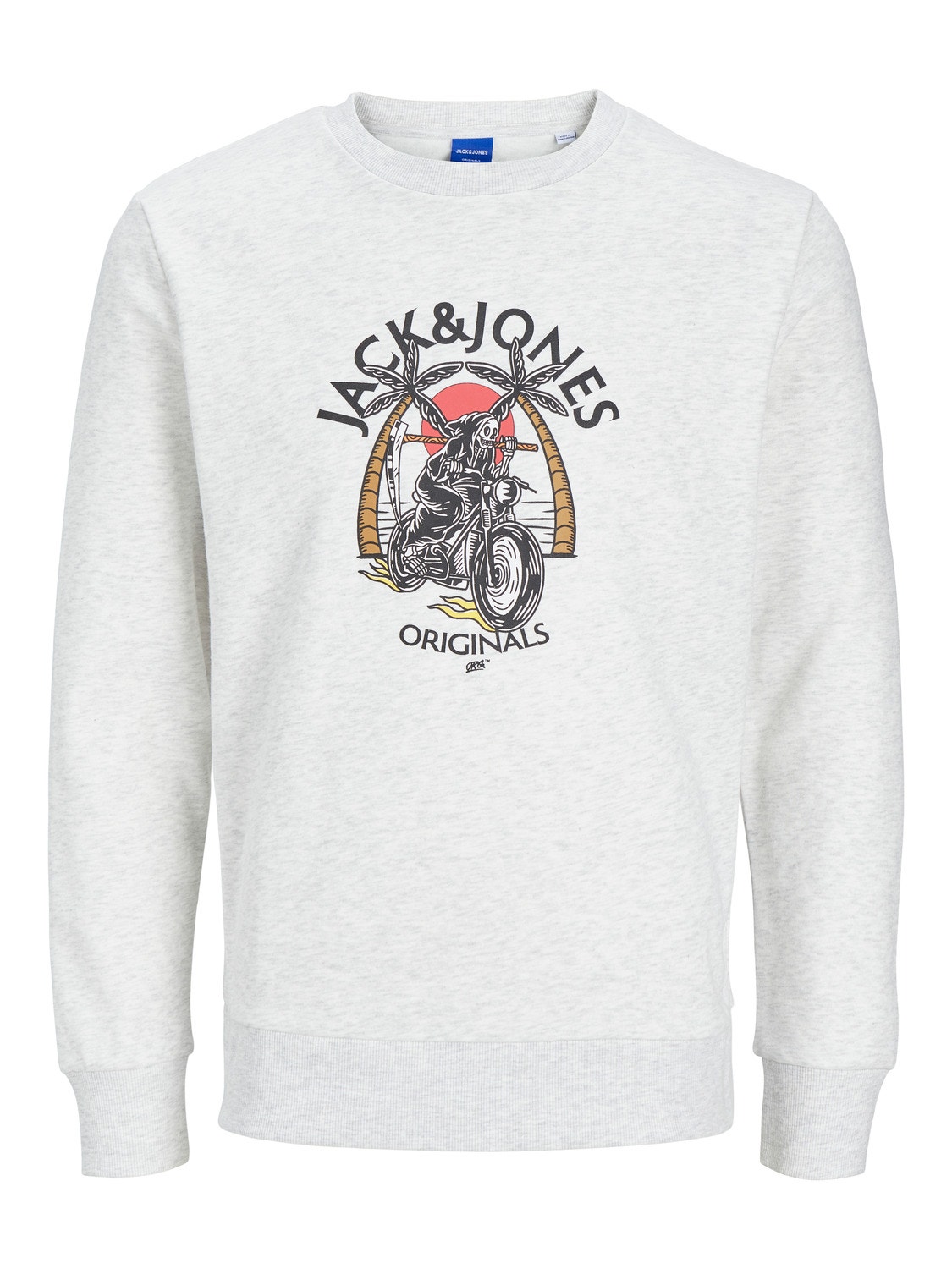 Jack & Jones Gedrukt Sweatshirt met ronde hals -White Melange - 12244220